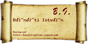 Bánáti István névjegykártya